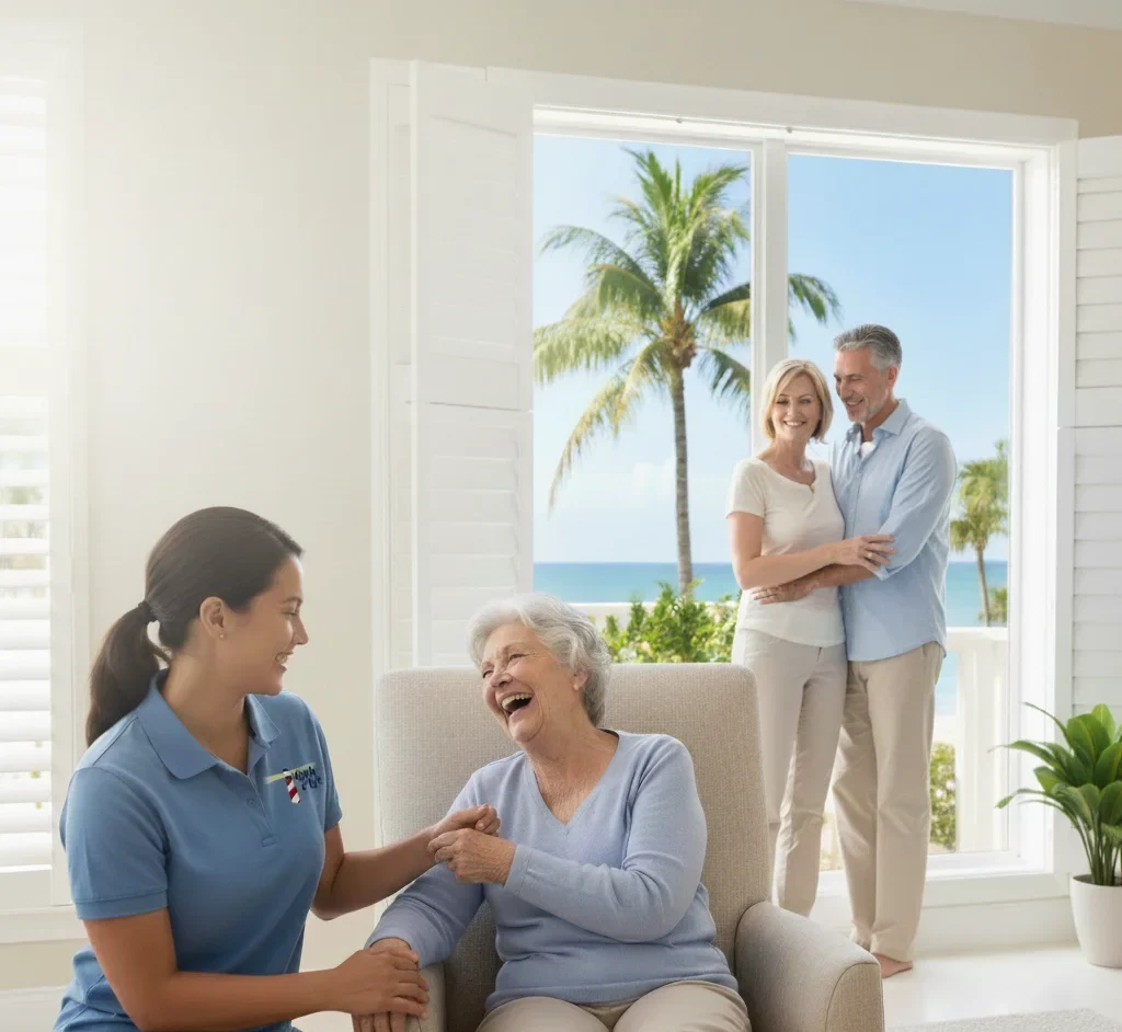 A professional and friendly caregiver providing respite care Fort Lauderdale