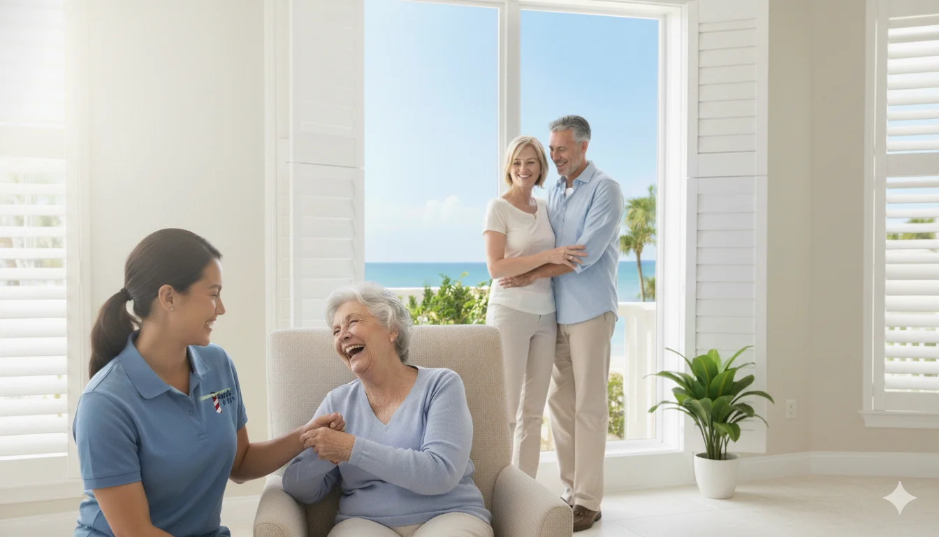 Compassionate caregiver's hands holding an elderly person's hands when offering respite care services.